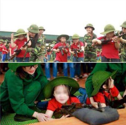  Đại học Vinh lên tiếng vụ dạy học sinh tiểu học cầm súng